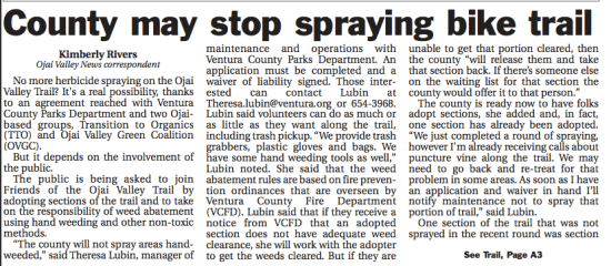 OV Bike Trail article pg 1 6 18 14