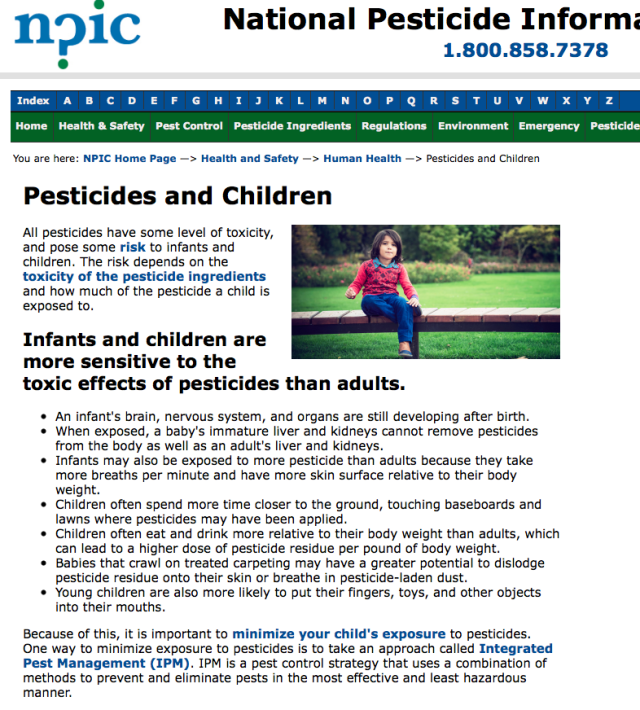 NPIC Pesticides and Children